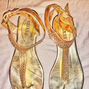 Gold Guess Sandals